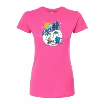 Футболка с графическим рисунком Juniors' Peaunts Skiing Licensed Character