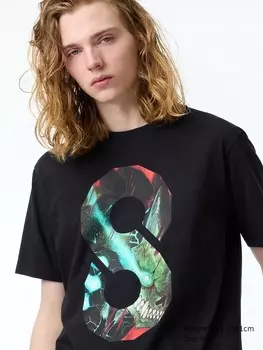 Футболка с графическим рисунком kaiju no.8 ut Uniqlo, черный