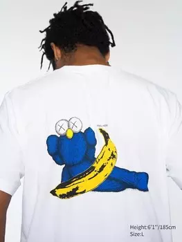 Футболка с графическим рисунком kaws + warhol ut Uniqlo, белый