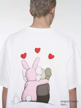 Футболка с графическим рисунком kaws + warhol ut Uniqlo, белый