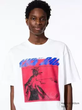Футболка с графическим рисунком kenshi yonezu ut человек-бензопила Uniqlo, белый
