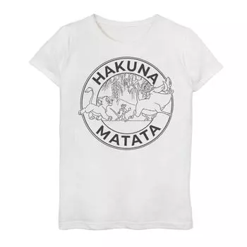 Футболка с графическим рисунком «Круг дружбы» для девочек 7–16 лет Disney The Lion King Hakuna Matata Disney