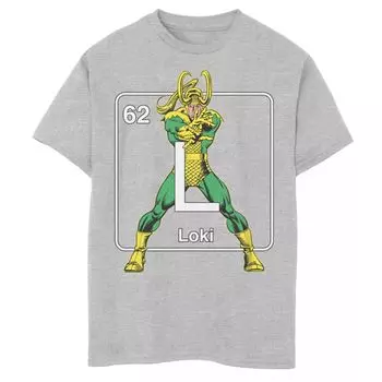 Футболка с графическим рисунком «Marvel Avengers Loki Element» для мальчиков 8–20 лет Marvel, синий
