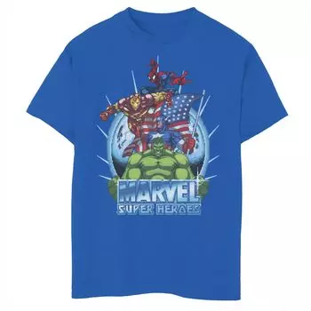 Футболка с графическим рисунком «Marvel Avengers Super Heroes» для мальчиков 8–20 лет, игра, коллаж Marvel