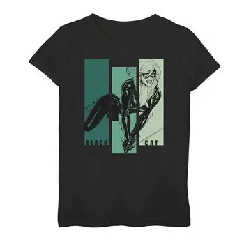 Футболка с графическим рисунком Marvel Black Cat для девочек 7–16 лет Marvel