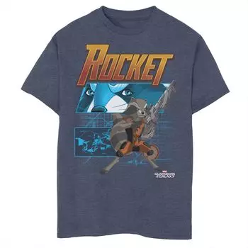 Футболка с графическим рисунком Marvel Rocket Guardians of the Galaxy для мальчиков 8–20 лет Marvel