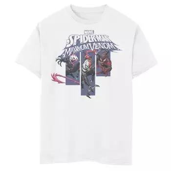 Футболка с графическим рисунком Marvel Spider-Man Maximum Venom для мальчиков 8–20 лет Marvel