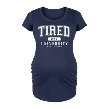 Футболка с графическим рисунком Maternity Tired University Licensed Character, темно-синий