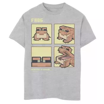 Футболка с графическим рисунком Minecraft Frog Hoppin' & Hangin' Emotion Boxes для мальчиков 8–20 лет Licensed Character