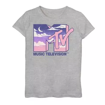 Футболка с графическим рисунком MTV Music Television Cloudy Night для девочек 7–16 лет Licensed Character