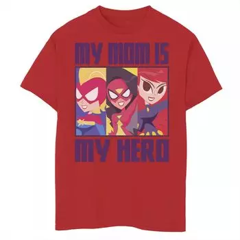 Футболка с графическим рисунком «My Mom Is My Hero» для мальчиков 8–20 лет Marvel «День матери» Marvel, красный