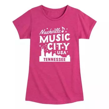 Футболка с графическим рисунком Nashville Music City для девочек 7–16 лет Licensed Character