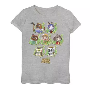Футболка с графическим рисунком Nintendo Animal Crossing New Leaf Towns People для девочек 7–16 лет Licensed Character