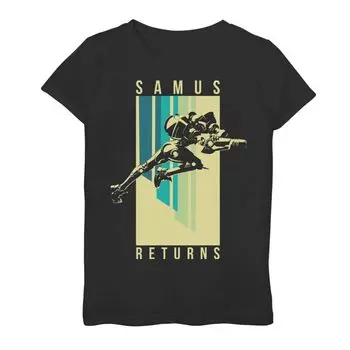 Футболка с графическим рисунком Nintendo Metroid Samus Returns для девочек 7–16 лет Licensed Character