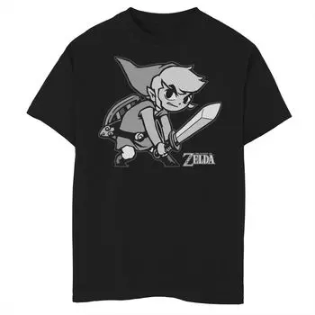 Футболка с графическим рисунком Nintendo Zelda Wind Waker Link Fight Stance для мальчиков 8–20 лет Licensed Character