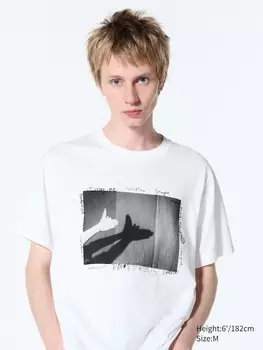 Футболка с графическим рисунком peace for all фотографии magnum Uniqlo, белый