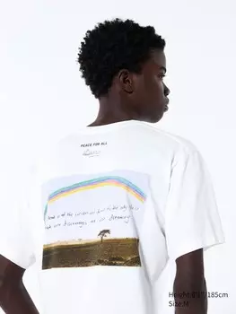 Футболка с графическим рисунком peace for all фотографии magnum Uniqlo, белый