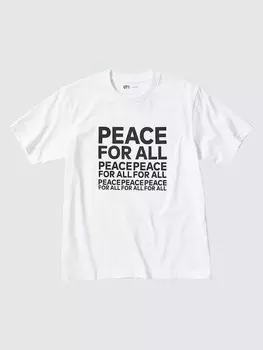 Футболка с графическим рисунком peace for all кашива сато Uniqlo, белый
