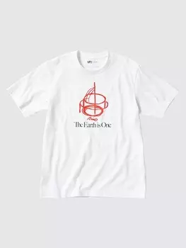 Футболка с графическим рисунком peace for all тадао андо Uniqlo, белый