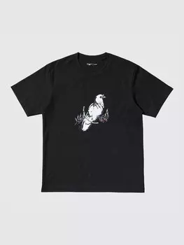 Футболка с графическим рисунком peace for all хан мэйлинь Uniqlo, цвет 09 черный