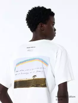Футболка с графическим рисунком peace for all magnum Uniqlo, цвет 00 белый