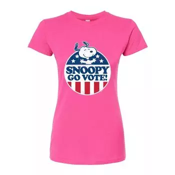 Футболка с графическим рисунком Peanuts Charlie Brown & Snoopy Go Vote для юниоров Licensed Character, розовый