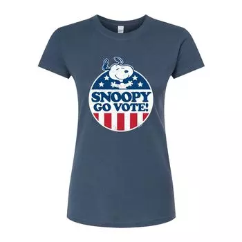Футболка с графическим рисунком Peanuts Charlie Brown & Snoopy Go Vote для юниоров Licensed Character, синий