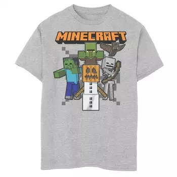Футболка с графическим рисунком персонажей Minecraft для мальчиков на Хэллоуин Licensed Character, цвет Athletic Heather