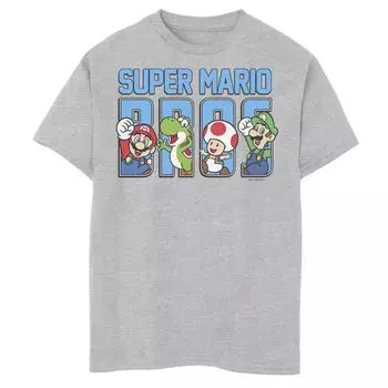 Футболка с графическим рисунком персонажей Nintendo Super Mario Bros для мальчиков 8–20 лет Licensed Character