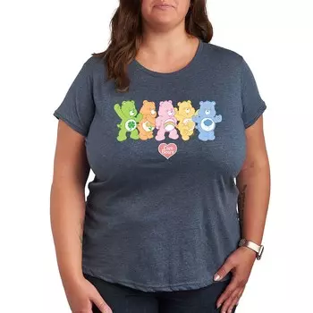 Футболка с графическим рисунком Plus Care Bears Pastel Lineup Licensed Character, цвет Heather Blue