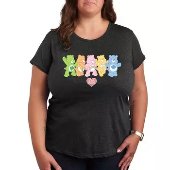 Футболка с графическим рисунком Plus Care Bears Pastel Lineup Licensed Character, цвет Heather Charcoal Gray