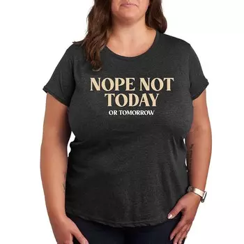 Футболка с графическим рисунком Plus Nope Not Today Or Tomorrow Licensed Character, цвет Heather Charcoal