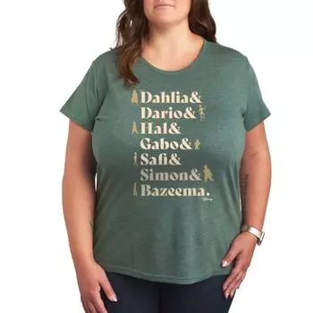 Футболка с графическим рисунком «Пожелания плюс список имен» Disney, зеленый