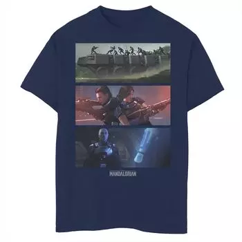 Футболка с графическим рисунком R15 для мальчиков 8–20 лет «Звездные войны: Мандалорец», глава 15, с сюжетными панелями Star Wars