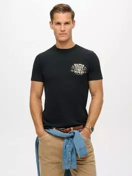 Футболка с графическим рисунком ретро-рокера Superdry, черный