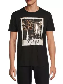 Футболка с графическим рисунком Roberto Cavalli, черный