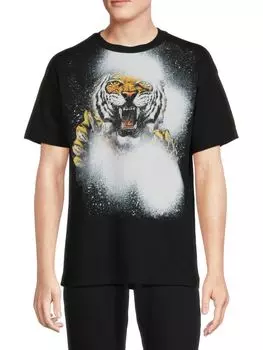 Футболка с графическим рисунком Roberto Cavalli, черный