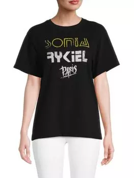Футболка с графическим рисунком Sonia Rykiel, черный