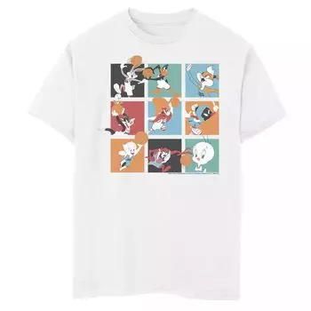 Футболка с графическим рисунком «Space Jam 2 Tune Squad» для мальчиков 8–20 лет с портретными панелями Licensed Character