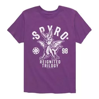 Футболка с графическим рисунком Spyro Reignited Trilogy '98 для мальчиков 8–20 лет Licensed Character, фиолетовый