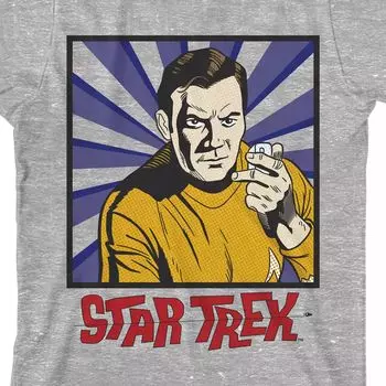 Футболка с графическим рисунком Star Trek TOS Kirk для мальчиков 8–20 лет Licensed Character