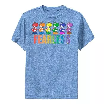 Футболка с графическим рисунком Super Mario Pride Yoshi Fearless Rainbow Line для мальчиков 8–20 лет Licensed Character
