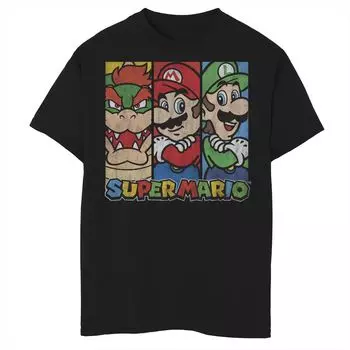 Футболка с графическим рисунком Super Mario Trio для мальчиков 8–20 лет Licensed Character