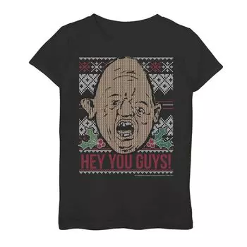 Футболка с графическим рисунком The Goonies Sloth для девочек 7–16 лет «Эй, вы, ребята, уродливые» в рождественском стиле Licensed Character