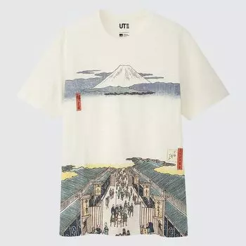 Футболка с графическим рисунком Ukiyo-e UT Archive Uniqlo, кремовый