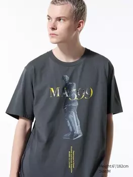 Футболка с графическим рисунком ut archive louvre Uniqlo, серый