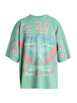 Футболка с графическим рисунком в стиле вестерн Balmain, цвет green multicolor