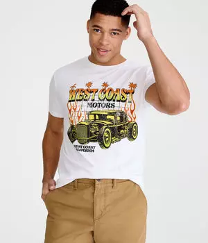 Футболка с графическим рисунком West Coast Hot Rod Aeropostale, белый
