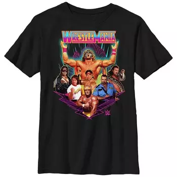 Футболка с графическим рисунком WWE Wrestlemania Icons для мальчиков Licensed Character, черный