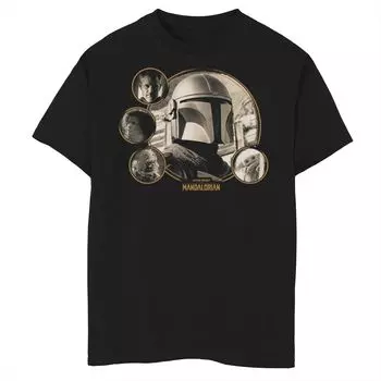 Футболка с графическим рисунком «Звёздные войны: Мандалорец, сезон 2», групповой снимок, круги для мальчиков 8–20 лет Star Wars